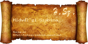 Hidvégi Szabina névjegykártya